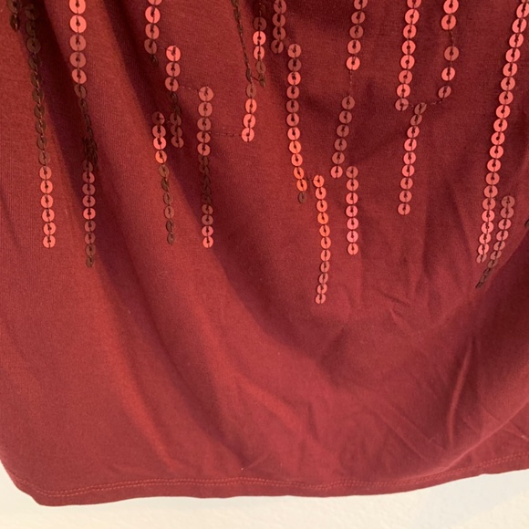 Lane Bryant Dress 22/24 NEW Maroon Red Sequins Cowl Neck Stretchy Sparkly Party - Picture 9 of 11